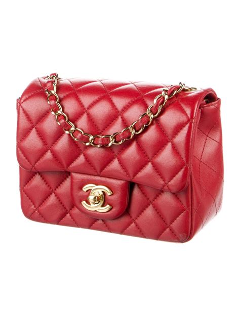 chanel classic mini red